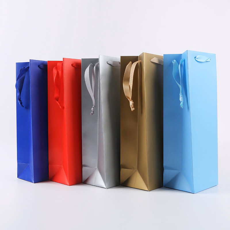 Single Wine Paper Tote Bag