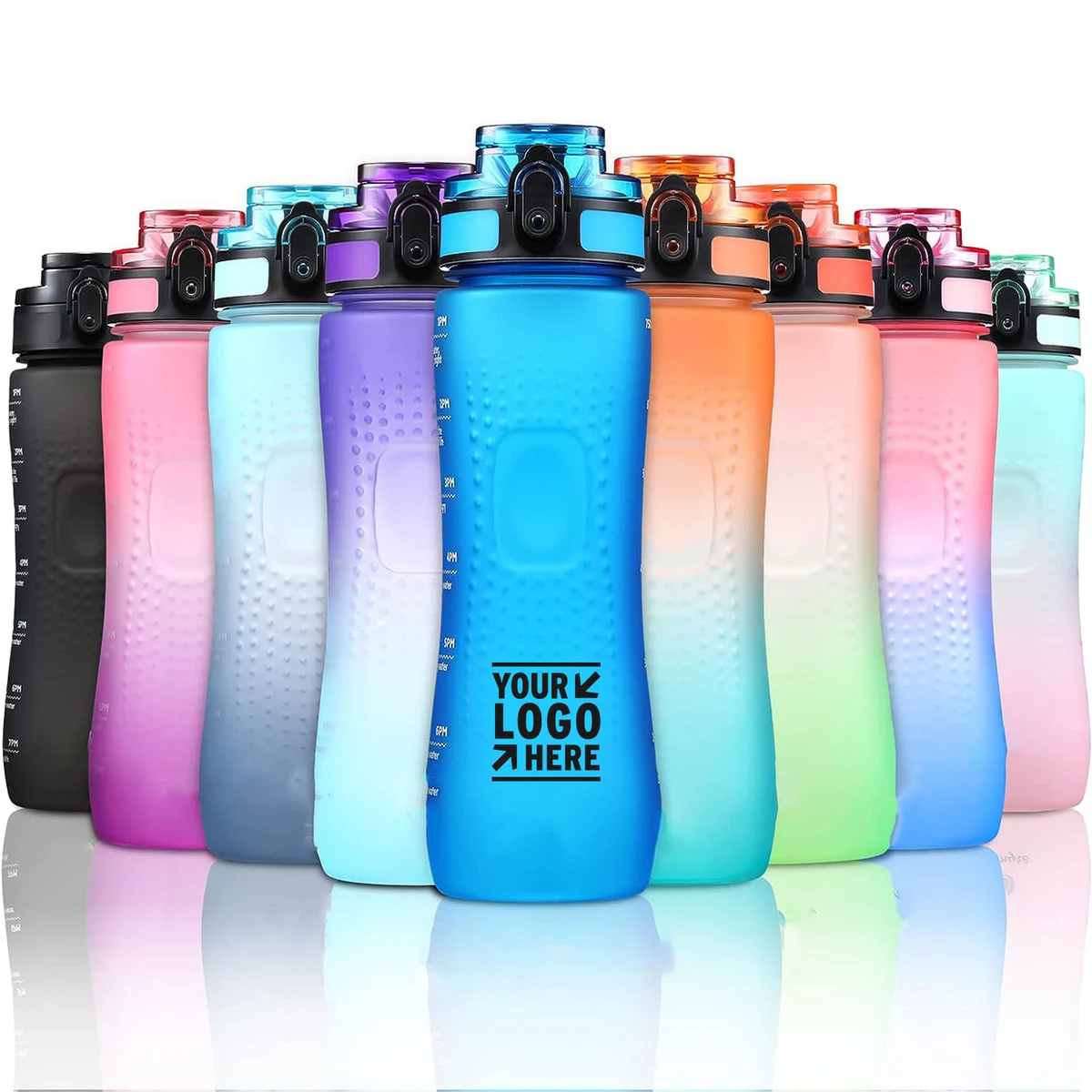 25OZ 0.2 Gallon Motivational BPA Free Leakproof Tritan Water Bottle With Time Marker 1