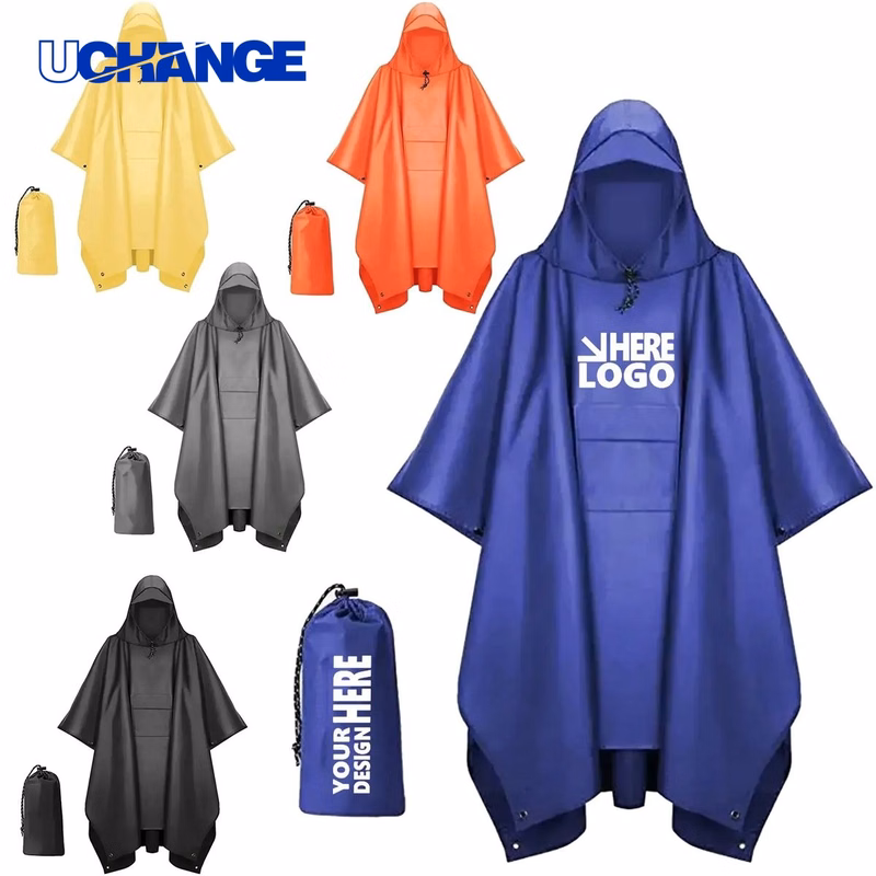 Pteromy Hooded Rain Poncho for Weather