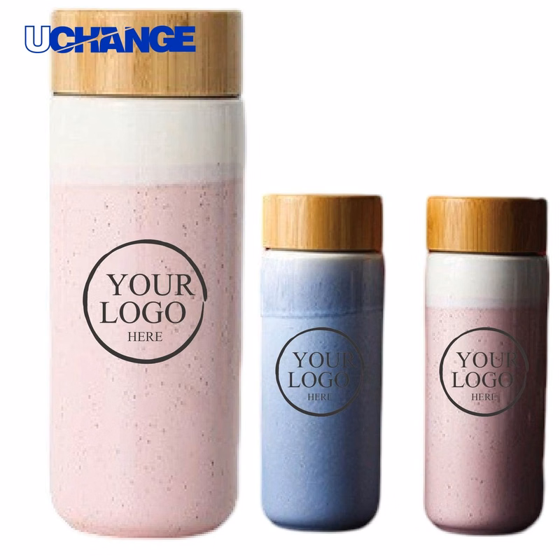 Double-Layer Ceramic Cup Container with Bamboo Lid
