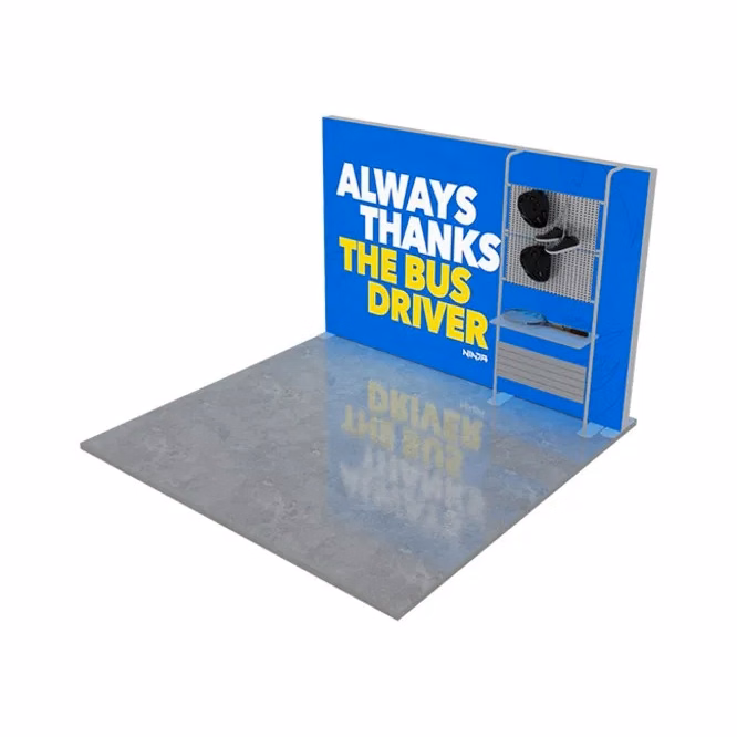 10ft Backlit Trade Show Display – LED Lightbox Display with Shelf