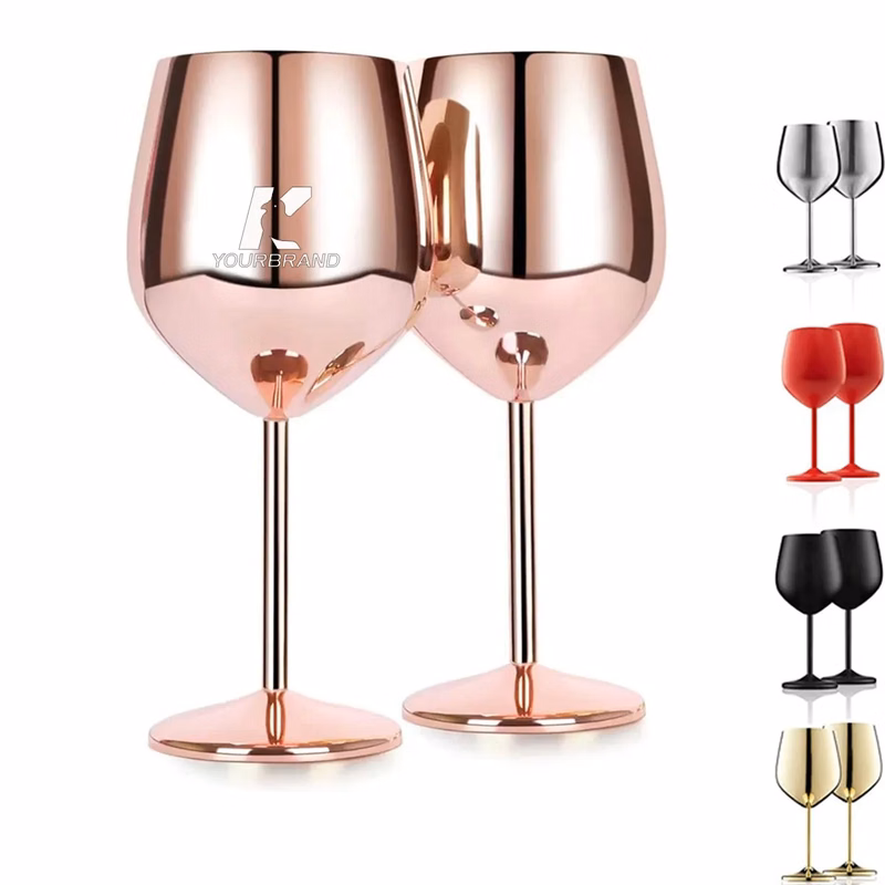 18oz Unbreakable Fancy Stainless Steel Wine Glass