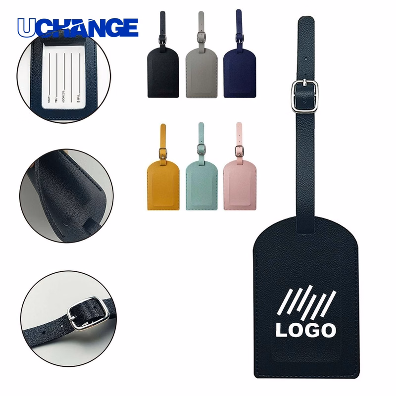 Leather Luggage Tag with Adjustable Lanyard