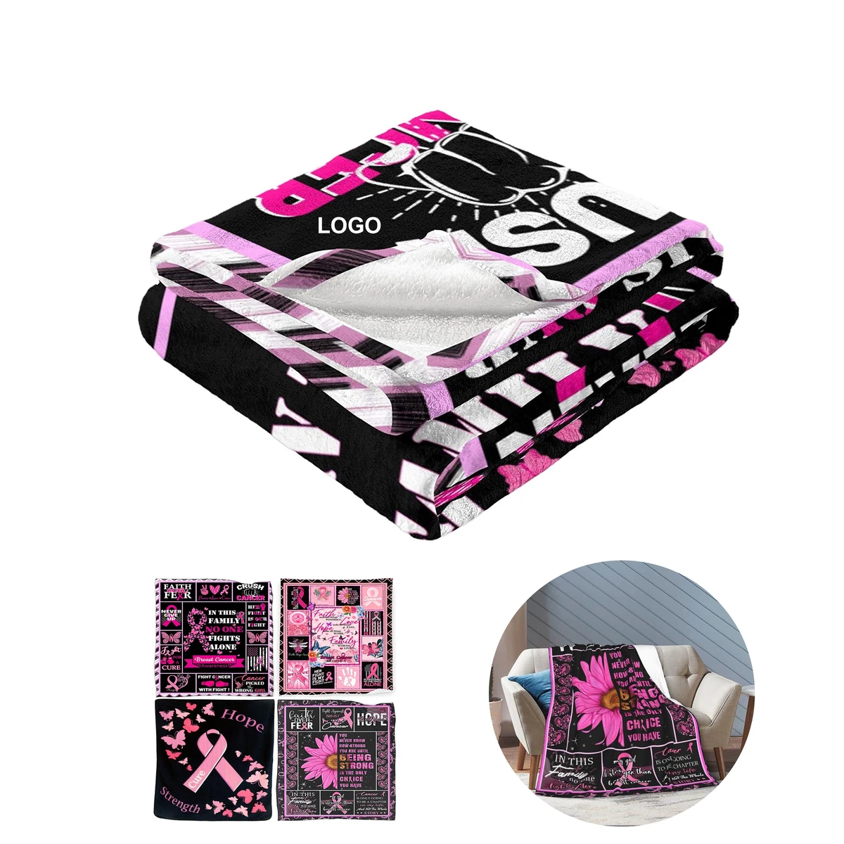 Breast Cancer Awareness Blanket (direct import) 1