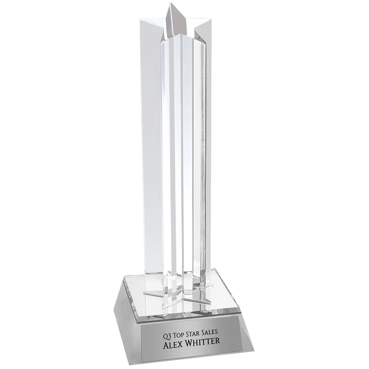 7.5" Silver Star Column Acrylic Award 1