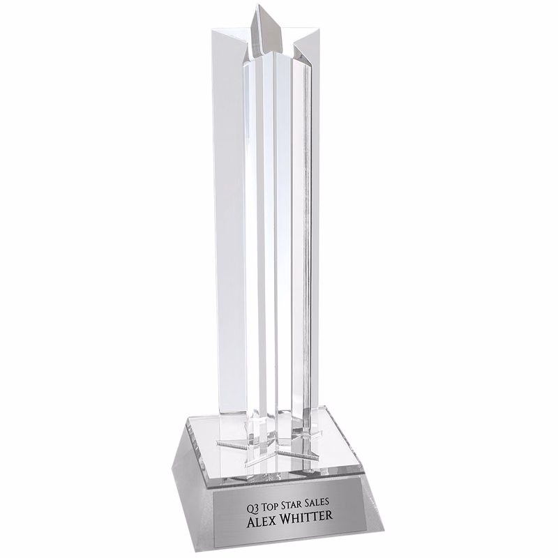7.5" Silver Star Column Acrylic Award