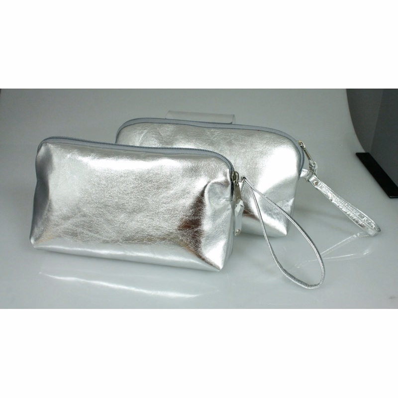 Silver Zippered Wristlet (8"w x 6"h)
