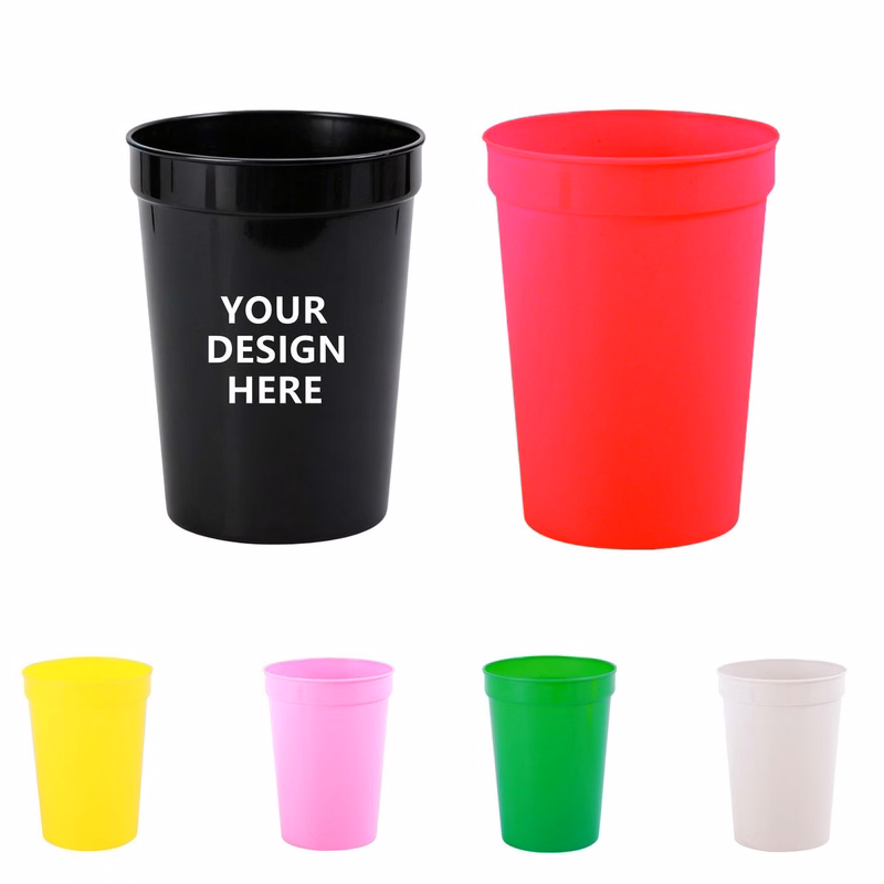 12oz Plastic Wide-Mouth Stadium Cup