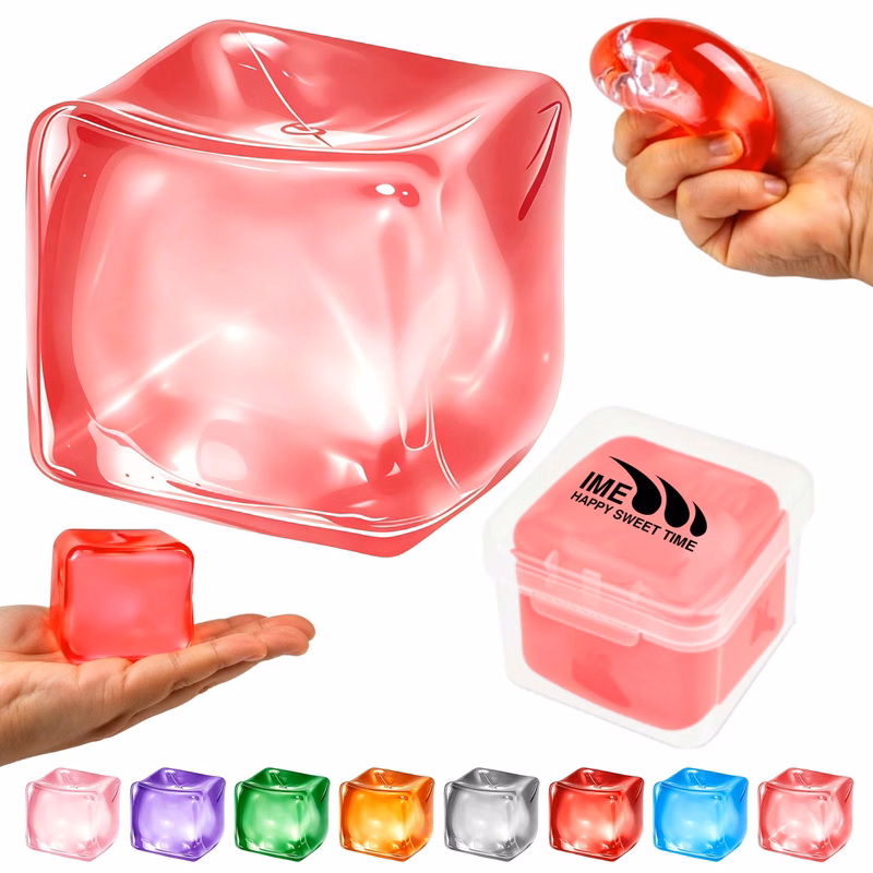 Ice Cube Stress Relief Squeezing Toy With Clear Box