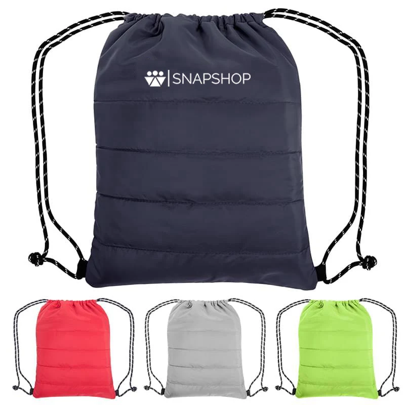 Puffy Quilted Polyester Drawstring Bag 1