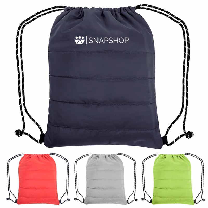 Puffy Quilted Polyester Drawstring Bag