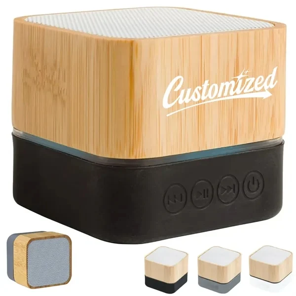 Custom Full-Color Bamboo Wireless Bluetooth Speaker — Premium Eco-Audio Gift 1