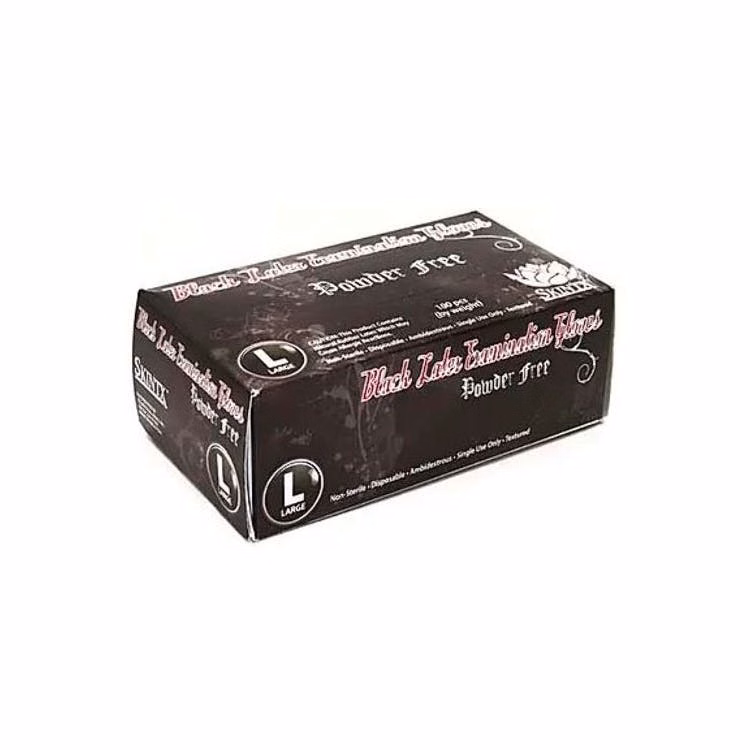 Medical Grade Latex Gloves - Black Large