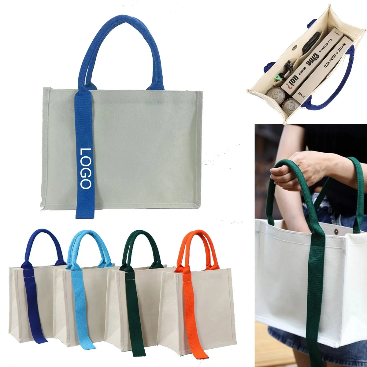Portable stereo streamer canvas Tote bag, custom tote bag with logo imprint 1
