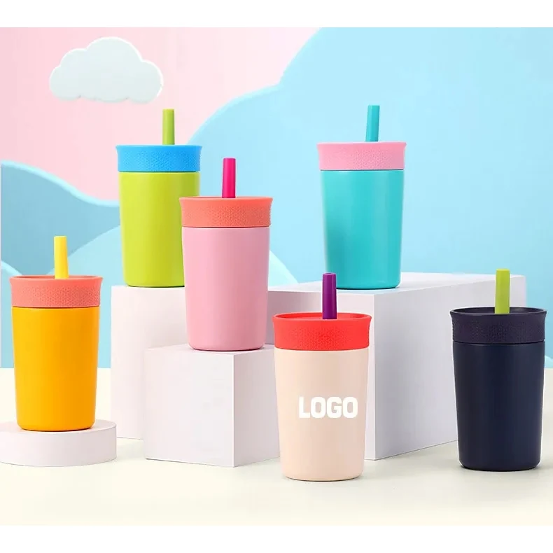 12 oz Stainless Steel Kids Tumbler with Straw 1