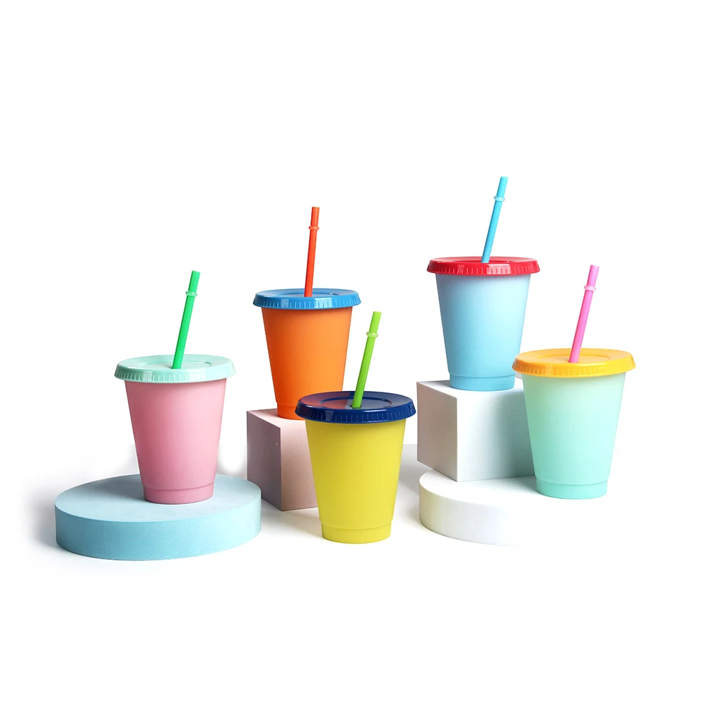 450ML 16 Oz Color Plastic Cup Temperature Sensitive Water Bottle 1
