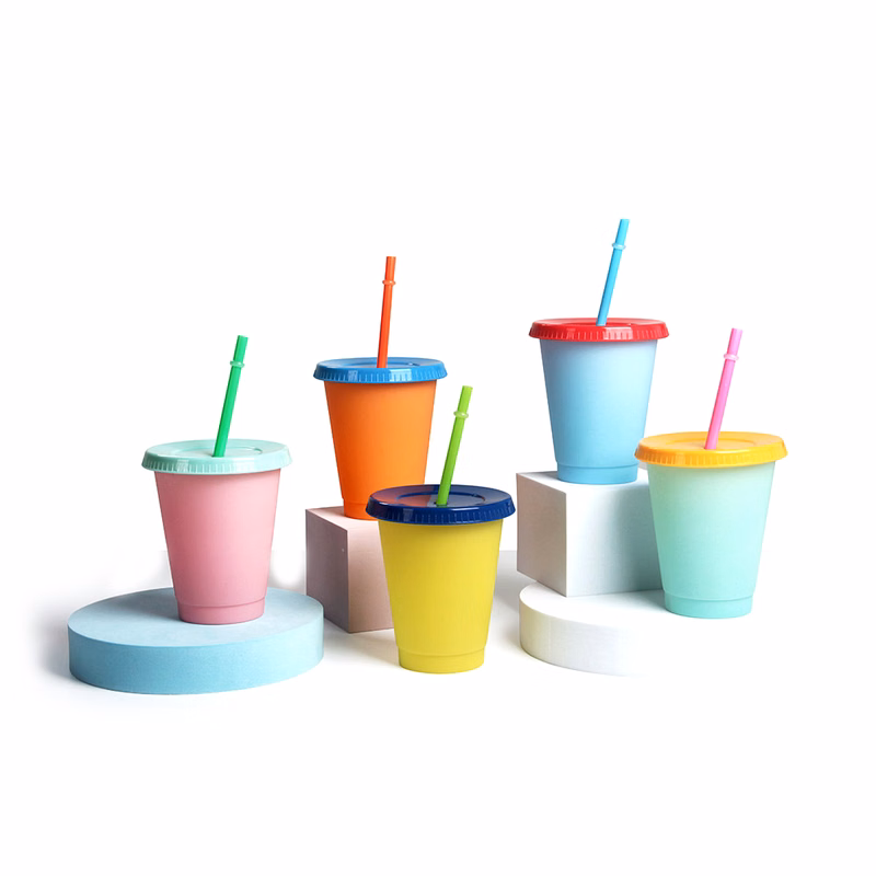 450ML 16 Oz Color Plastic Cup Temperature Sensitive Water Bottle