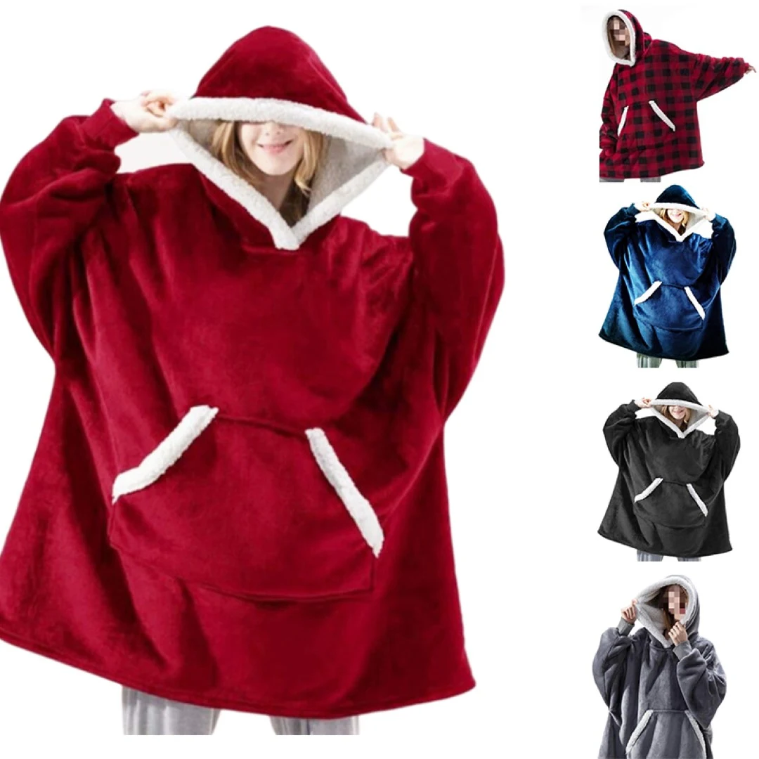 Oversized Wearable Blanket, custom hoodie or sweatshirt with logo imprint 1