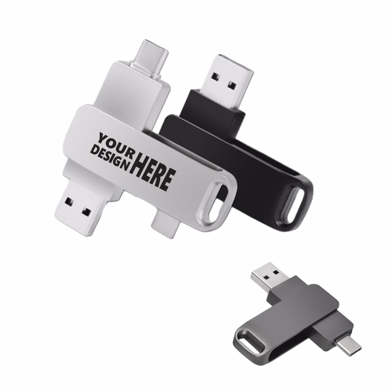 Convenient Metal Portable Dual Interface USB Flash Drive