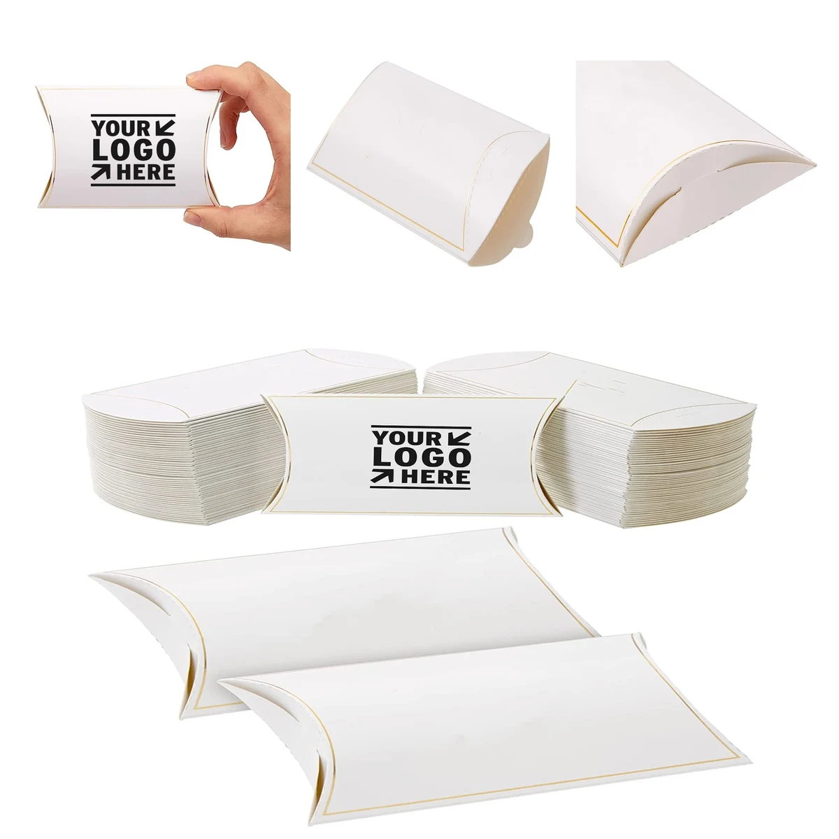 5.2 x 3.2 Inch Wedding Favor Pillow Boxes with 1 Roll Jute String 1