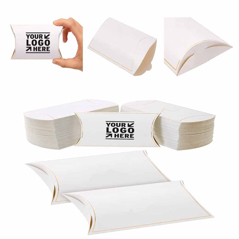 5.2 x 3.2 Inch Wedding Favor Pillow Boxes with 1 Roll Jute String