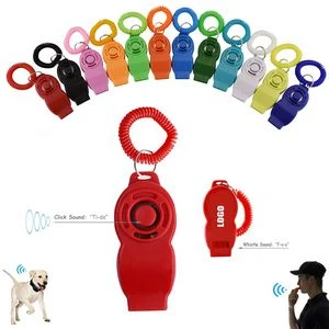 Whistle Durable Metal Pet Training Clicker With Wrist Band 1
