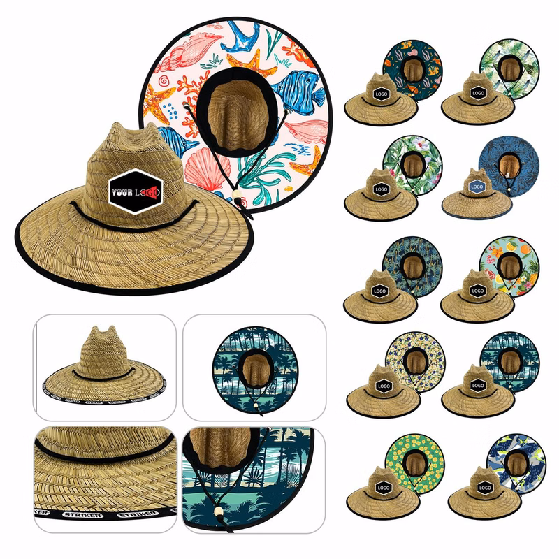 Lifeguard Straw Hat Full Color Underbrim & Patch