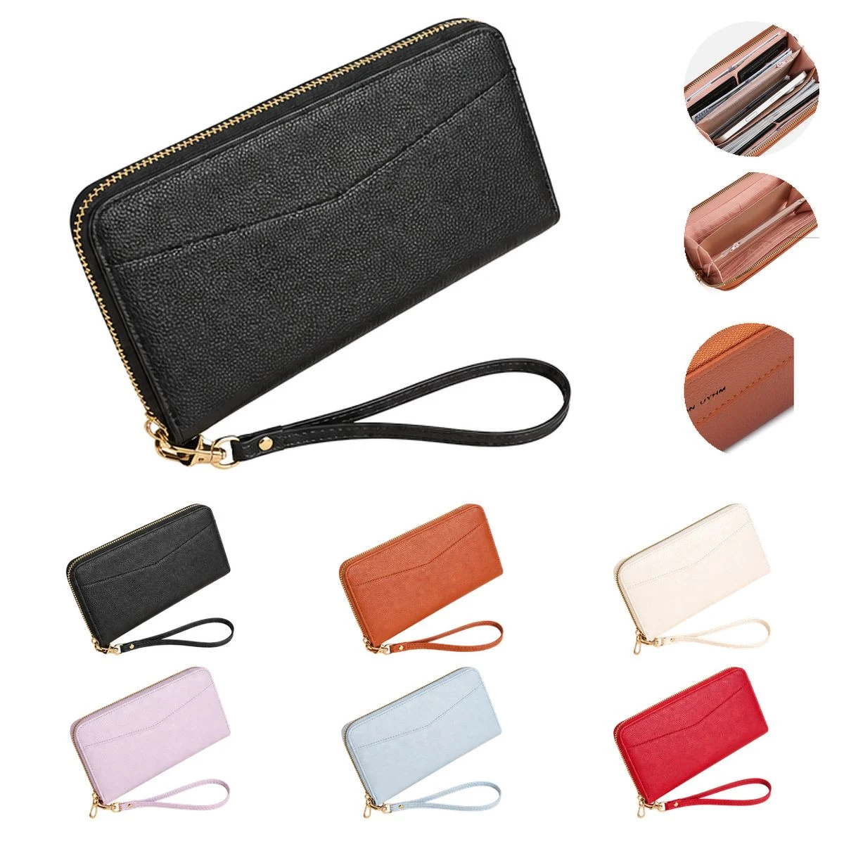Wrist Strap Organizer Single Zipper Clutch 1