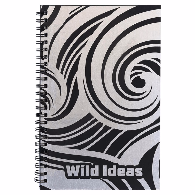 5 1/2" x 8 1/2"  Lazerburst Spiral Notebook-Lasers to Silver