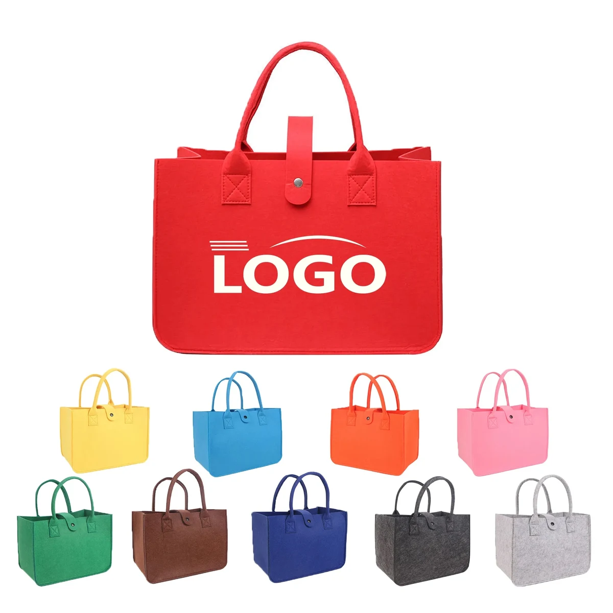 Large Capacity Felt Tote Bag Durable Premium, custom tote bag with logo imprint 1