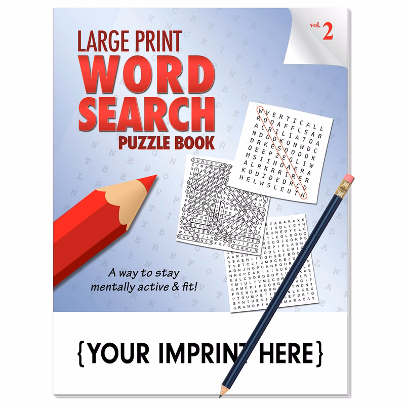 PUZZLE PACK - LARGE PRINT Word Search Puzzle Book - Volume 2 with pencil