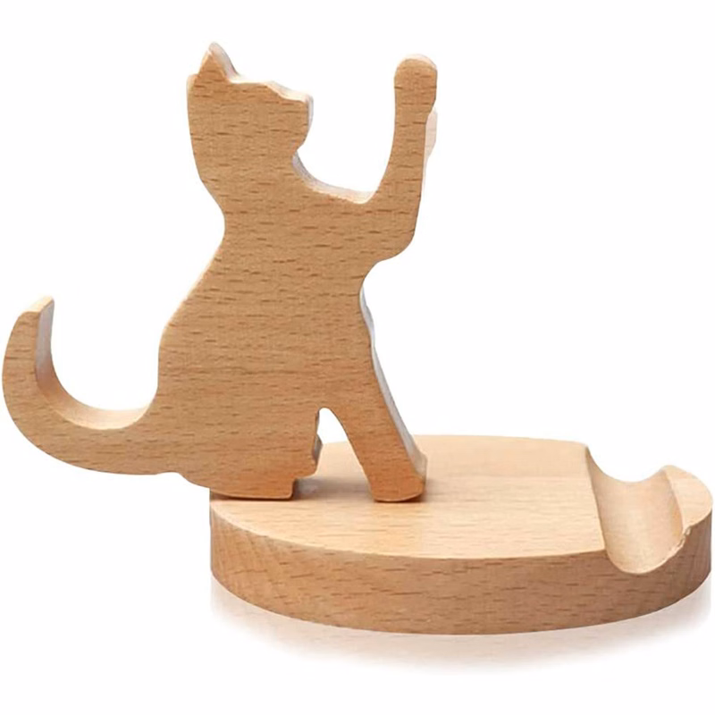 Wooden Desk Animal Cell Phone Stands