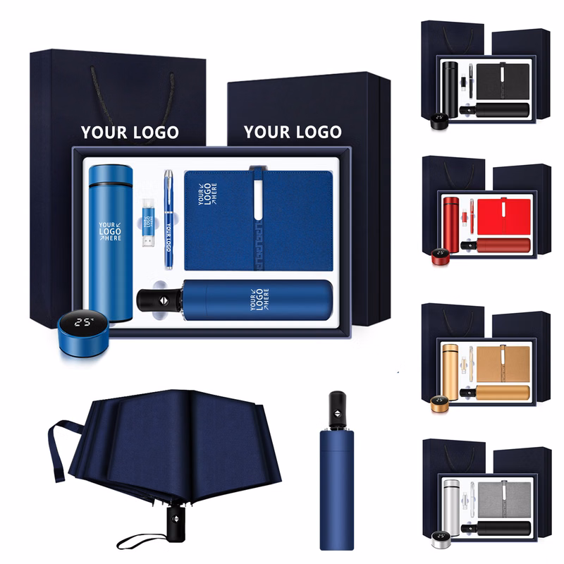 Water Bottle & Pen & Notebook & Umbrella & 16GB U Disk Gift Set