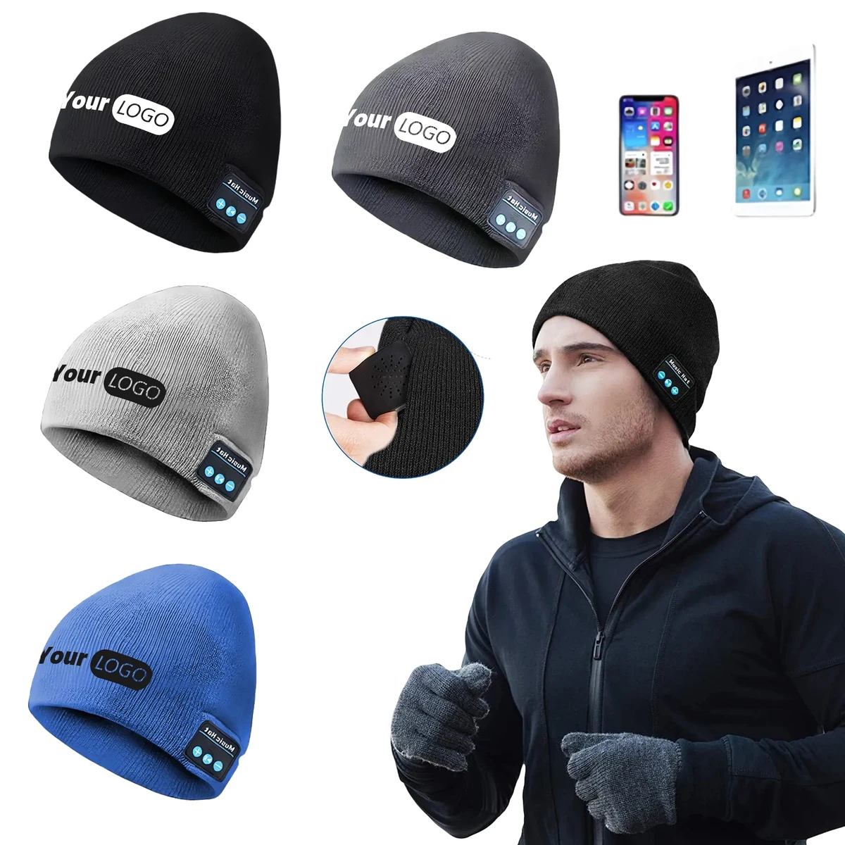 Wireless Control Acrylic Knit Cap 1