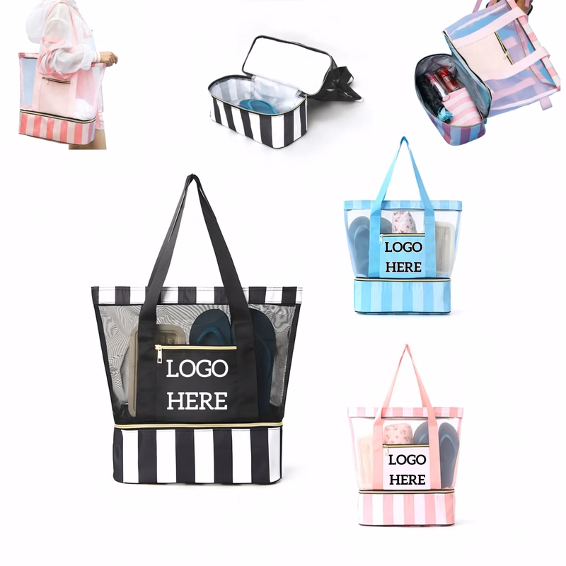 Double Compartment Beach Tote Bag