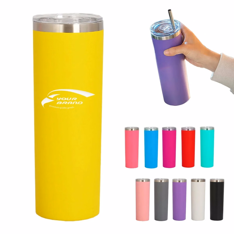 20oz Insulated Skinny Stainless-Steel Tumbler with Straw