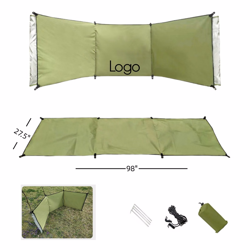 98" x 27.5" Stakeless Square Wind Protection 3 Panel Design