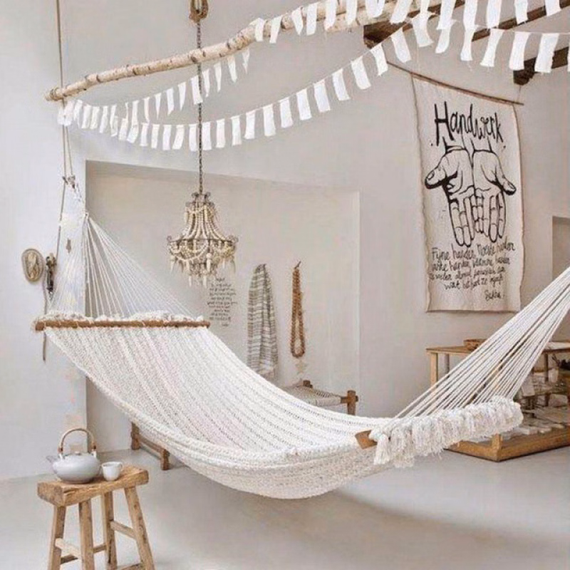 Single Cotton Rope Hammock
