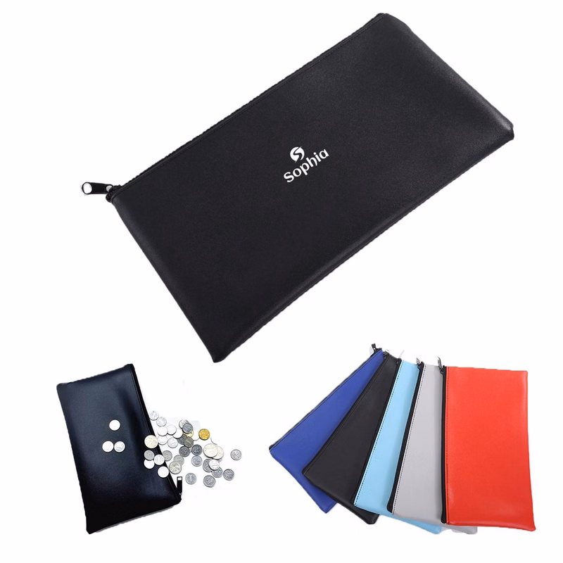 Leatherette Bank Deposit Cash Bag