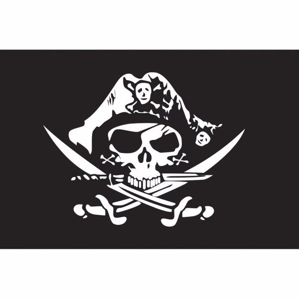 Pirate Hat Antenna Flag