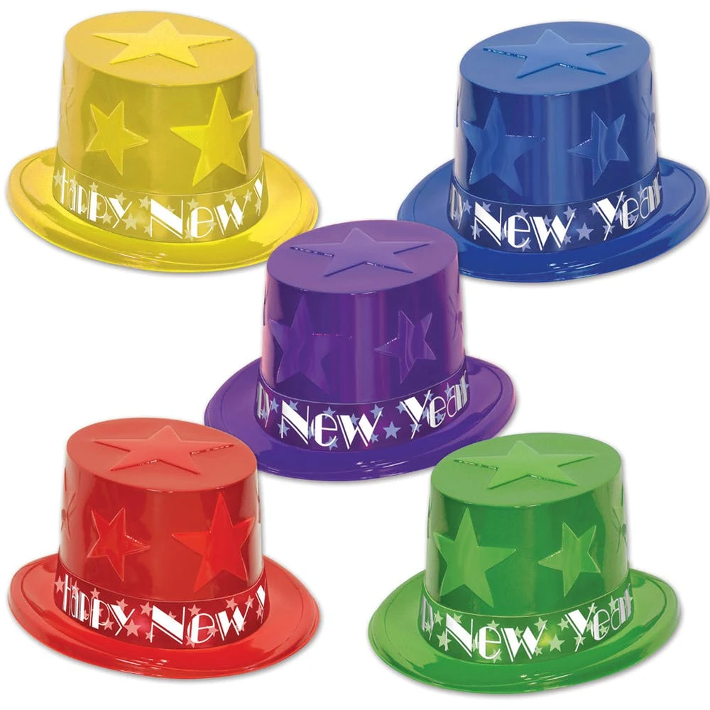 New Year Top Hats - Assorted One Size 1