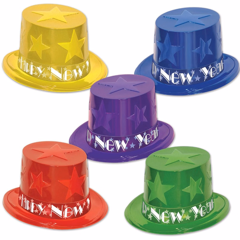 New Year Top Hats - Assorted One Size