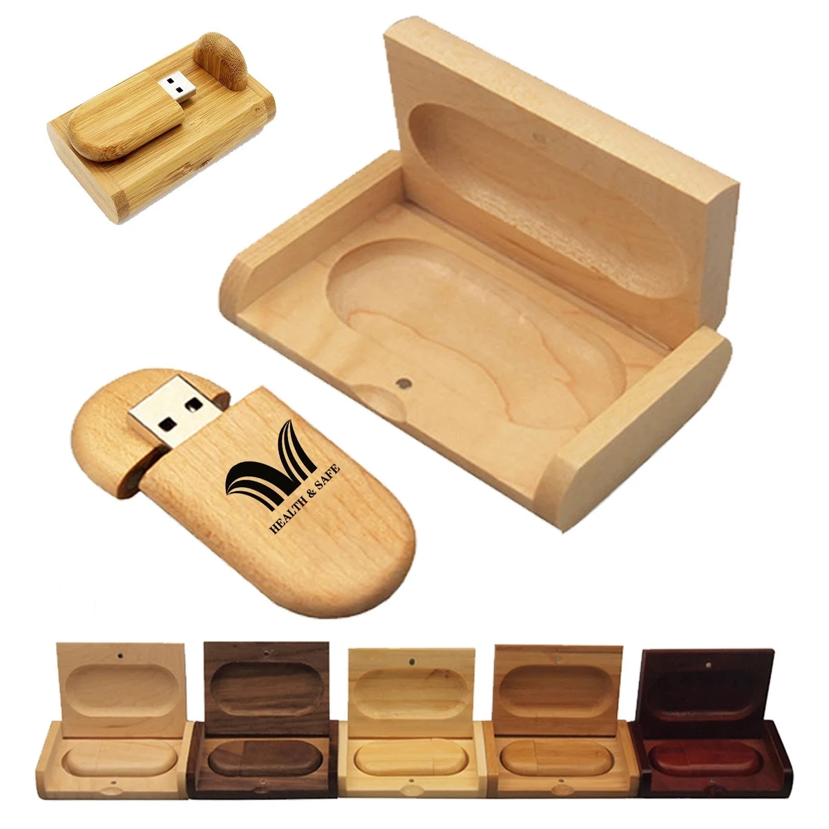 64GB Wooden USB Flash Drive w/ Case 1