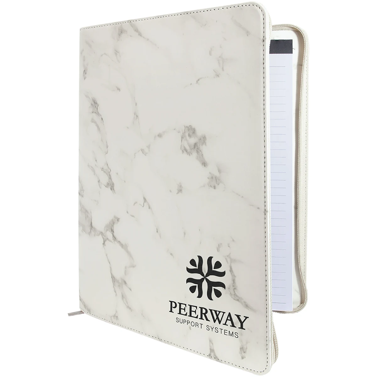 9 1/2" x 12" Leatherette Marble Portfolio with Zipper 1