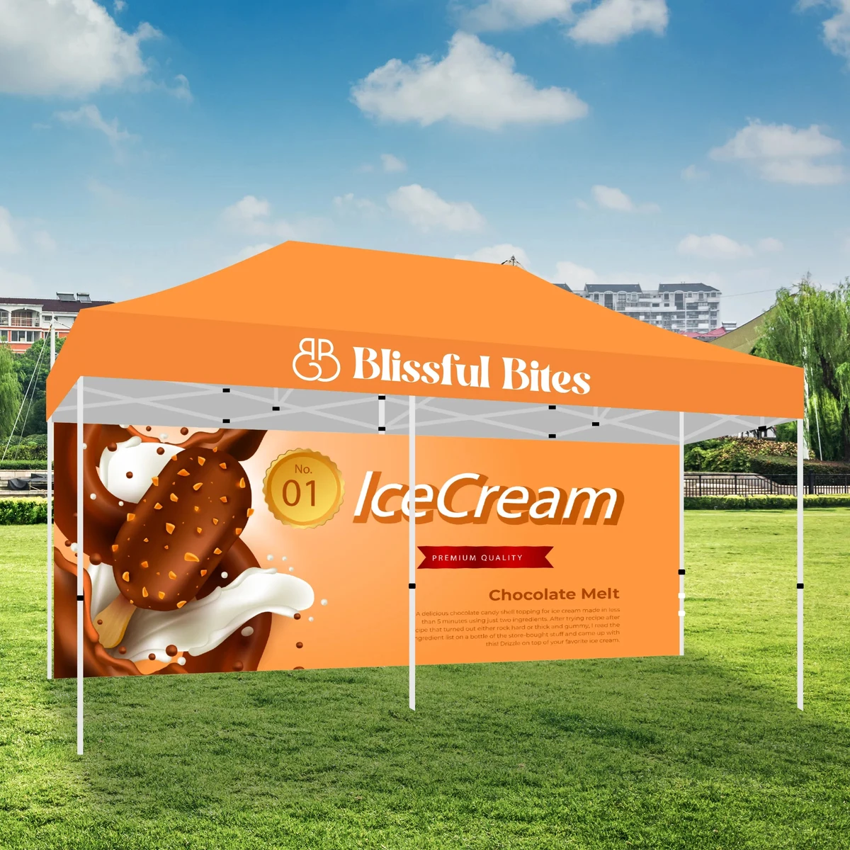 10' X 20' Tent w/ Full Color Canopy and Back Wall 1