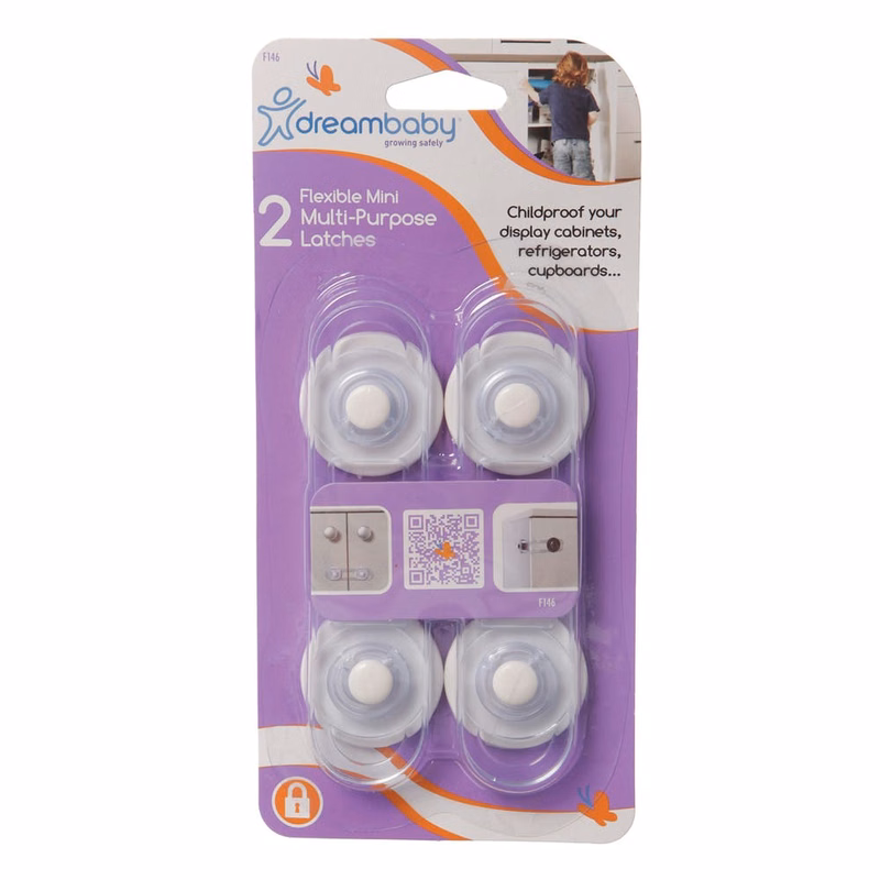 Child Safety Mini Multi-Purpose Latches - 2 pack