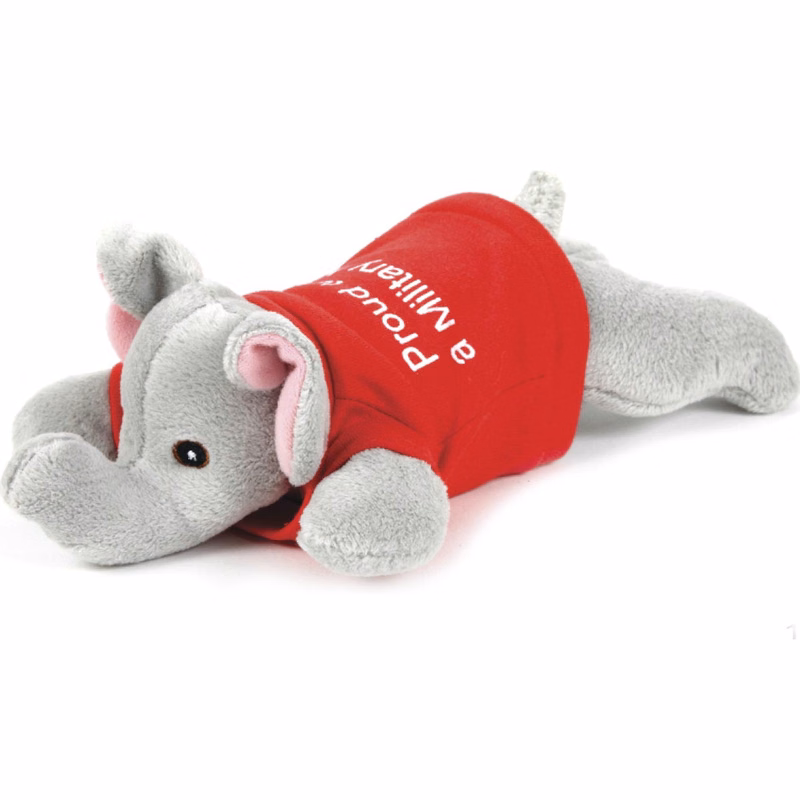 So Soft 8" Laying Beanie Animal - Elephant