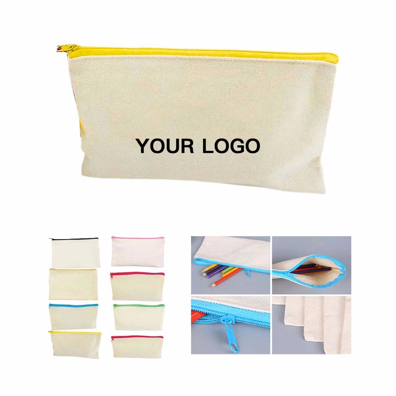 Multi Purpose Canvas Pen Case with Metal Zipper