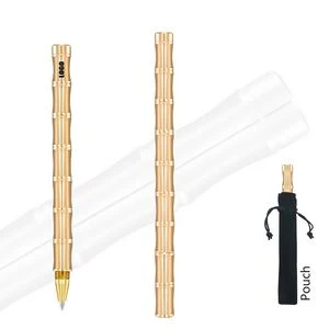 Brass Bamboo Pen With Pouch 1