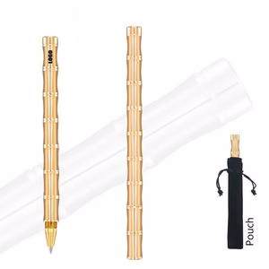 Brass Bamboo Pen With Pouch